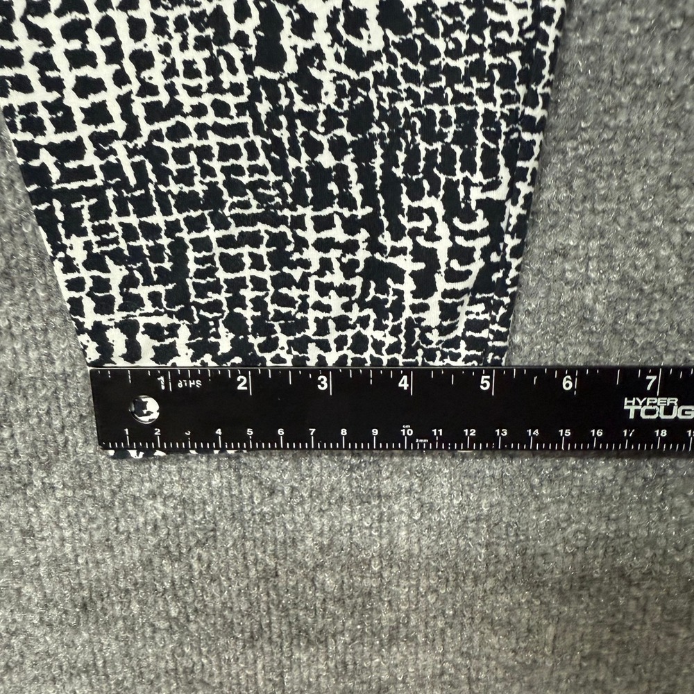 Chicos Zenergy Pants 2 Womens 12 Black White Print Slimming Panel Pull On Light - Picture 5 of 13